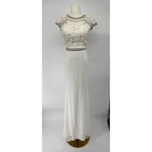 Sherri Hill 50025 White Two Piece Open Back Beaded‎ Gown Size 2 New! thumbnail 7