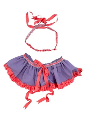 Purple and Pink Ruffle Tutu Skirt with Headband Tie thumbnail 1