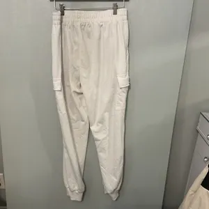 New Look Women Joggers White Cargo Pocket Elastic Waist Size Large thumbnail 3