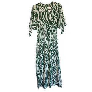 BA&SH Terence Midi‎ Dress in Green/White Size 2 Hawaiian Print thumbnail 11