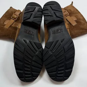 Ugg Endell Chestnut Suede Harness Strap Sherpa Lined Boots S-485 Sz 8 thumbnail 8