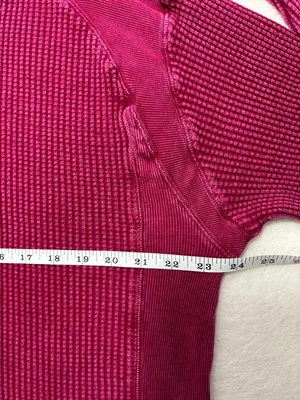 Free People Ashton Wine Half-Zip‎ Waffle Knit Pullover Size XL thumbnail 10