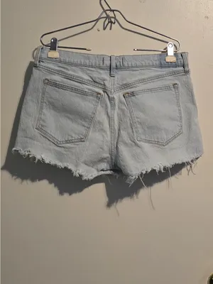 Abercrombie & Fitch Light Blue Frayed Denim Shorts thumbnail 3