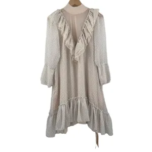 HAH Hot As Hell Dress Size Extra Small Polka Dot Swiss Dots Ruffle Lace Mesh NWT thumbnail 3