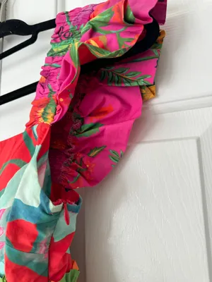 Foliage Mix Cotton Mini Dress, Size XS thumbnail 10
