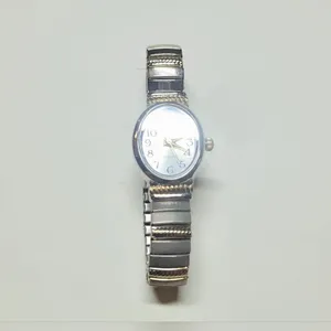 Vintage Two Tone Quartz Stretch Watch Japanese Movement thumbnail 2