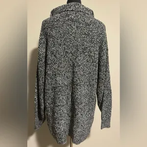 NWT American Rag Black and White Knit Funnel Neck Pullover size large thumbnail 3