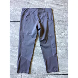Nike Dri-FIT Womens Purple Crop Running Leggings Mesh Zipper Pocket Size M thumbnail 3