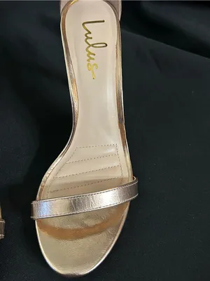 Lulu's Rose Gold Strappy Ankle-Strap Spiked Heels SZ 8.5 thumbnail 5