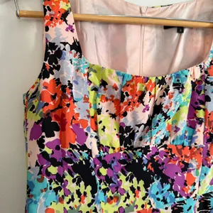 NANETTE LEPORE | Silk Psychedelic Floral Square Neck Cocktail Dress Size 2 thumbnail 5