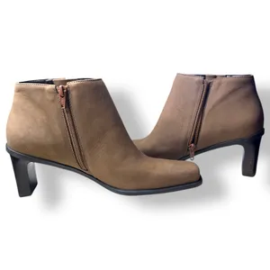 Etienne Aigner Women Ankle Boots 9M Saddle Brown‎ Zip Square Toe Equestrian Chic thumbnail 6