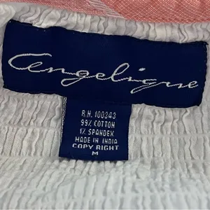 Vtg Y2K Angelique Sleeveless Seersucker Top Button Detail Textured White M FLAWS thumbnail 3