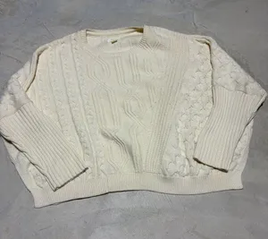 Anthropologie Maeve Cream Cable Knit Women's Sweater x-large thumbnail 1