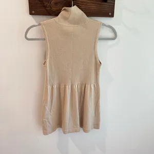 Magashoni Silk Cashmere Blend Sleeveless Babydoll Turtleneck‎ Sweater Small thumbnail 4