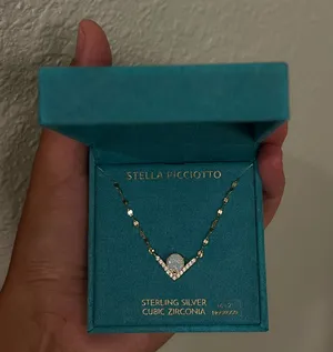 Stella Picciotto Sterling Silver & Cubic Zirconia Gold Plated Necklace thumbnail 2
