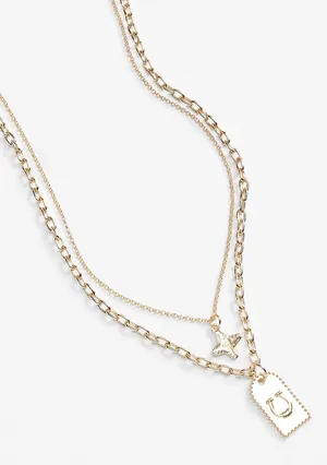 MAURICES Gold Horseshoe Double Layer Charm Necklace Western thumbnail 1