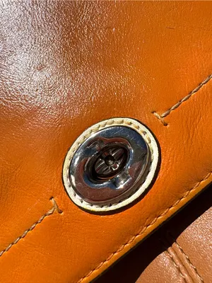 Coach Leather Crossbody Orange/Brown/cream thumbnail 9