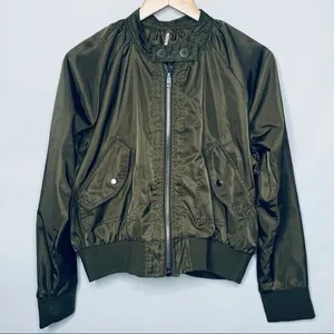 Free People Olive Midnight Bomber Jacket Size S thumbnail 7