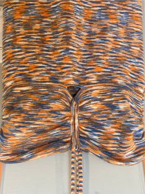 American Eagle Outfitters Orange and Blue Knit Halter Dress New thumbnail 5