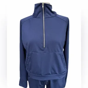 Women's Dark Blue Two Piece Casual Wear Pants and 3/4 Zip Top Size S #260801 thumbnail 3