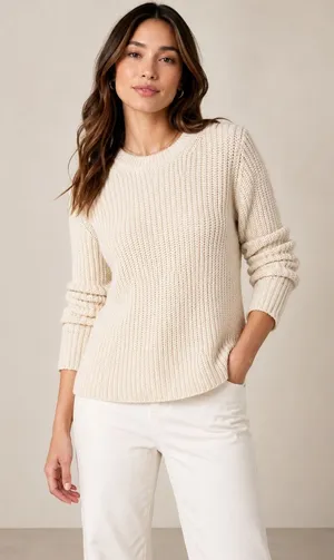 Athleta Sierra Crew Chunky Knit Wool Blend Sweater thumbnail 1