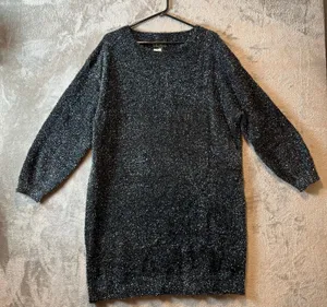 Banana Republic Tinsel Mini Pullover Sweater‎ Dress Size XL Glitter Holiday New thumbnail 1