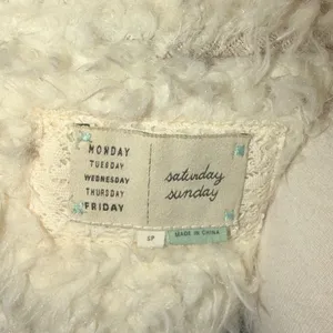Saturday Sunday Anthropologie Fluffy Cream Vest thumbnail 9