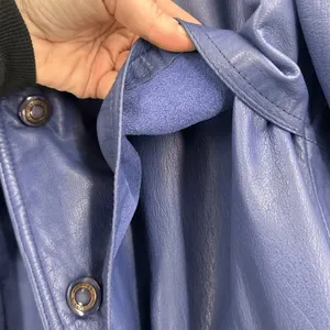 Wilsons Leather Trench Coat Womens M Blue Thinsulate Zip Lining Vintage 90s thumbnail 14