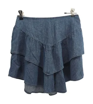BCBGeneration Skirt Womens XS W1WX3B37 Blue Ruffle Tiered Denim NEW thumbnail 1