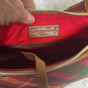 Dooney and Bourke Plaid Tartan Dome Handbag with Pebbled leather thumbnail 8