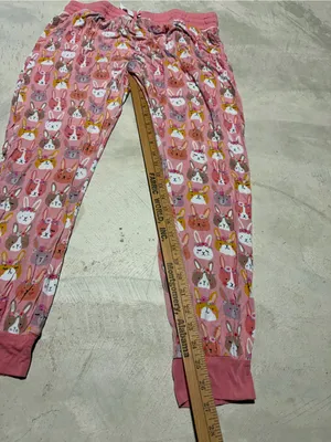 Little sleepies Pink boho bunnies Print Pajama Pants large thumbnail 2