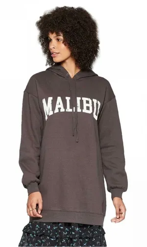 Wild Fable Malibu Hooded Tunic Sweatshirt Longline Pullover Hoodie Target thumbnail 1