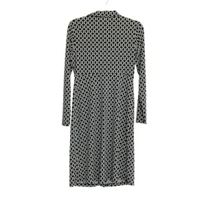 Motherhood‎ Maternity Size Small Shirt Dress Black White Geometric Twist Front thumbnail 7