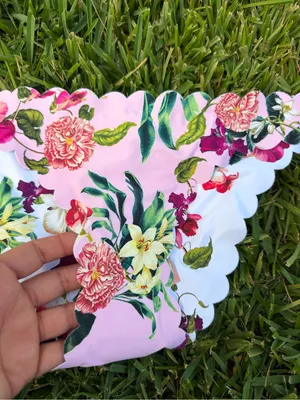 PQ Swim Reversible Scalloped Floral Bikini Bottoms Pink White Size S NWT $84 thumbnail 3