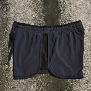 Womens sz10 Athleta Colorblocked Brooklyn Athletic Shorts-navy blue/black thumbnail 3