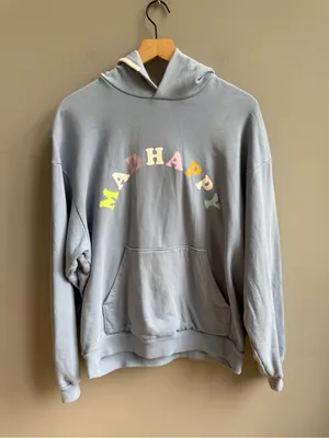 Madhappy Pastel Arch Logo Frost Blue Hoodie Size Medium Unisex Oversized thumbnail 4