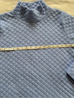 J. Crew Light Blue Quilted Turtleneck Pullover size M thumbnail 11