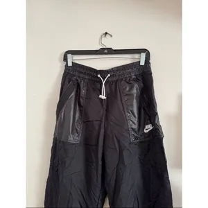 NIKE Sportswear Black Elastic Drawstring Waist Rebel cargo pants EUC thumbnail 2