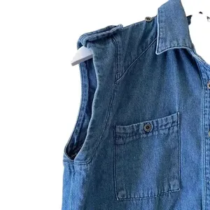 Andrea Jeans Sleeves Denim Blue Button Down Algodon Casual Minimalist Bohemian W thumbnail 5