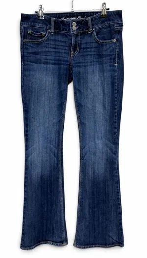 American Eagle Artist Y2K Jeans Low Rise Medium Wash Flare Leg Boho Stretch 6 thumbnail 1