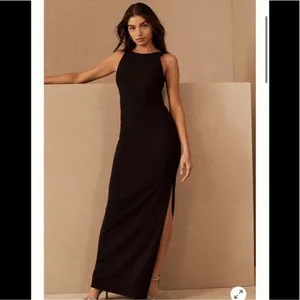 BHLDN Anthropologie London‎ Crepe Tie-Back Maxi Dress, Size 12 Large, Black NWT thumbnail 3