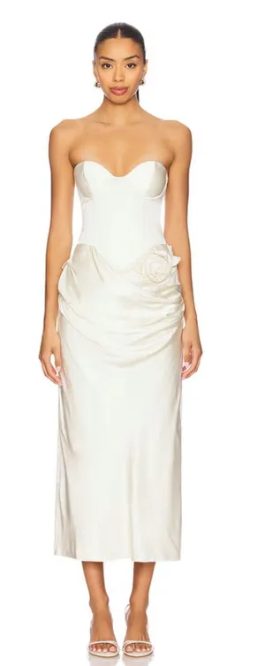 Lpa Ilaria Corset Midi Dress In Ivory thumbnail 1