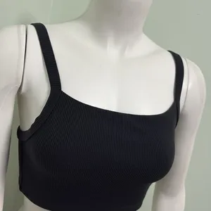 Aerie Black Ribbed Offline Sports Bra Small thumbnail 3