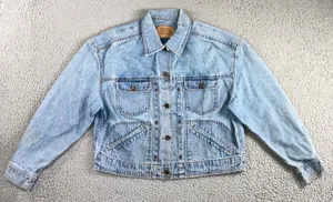 Liz Authentic Denim Jacket Women L Vintage‎ 90s Trucker Indie Grunge Utility thumbnail 1