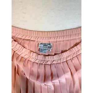 Andrea Gayle Petites Pleated Midi Skirt Peach Elastic Waist Size 10 thumbnail 3