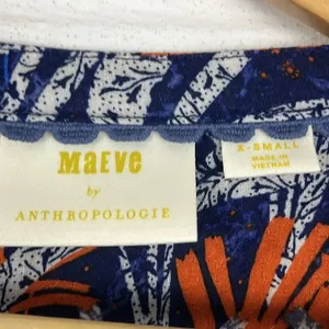 Anthropologie Maeve Cathy pleated v-neck jungle bird print blouse thumbnail 3