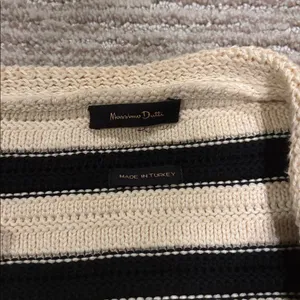 Massimo Dutti Black and Cream Striped Cardigan thumbnail 3