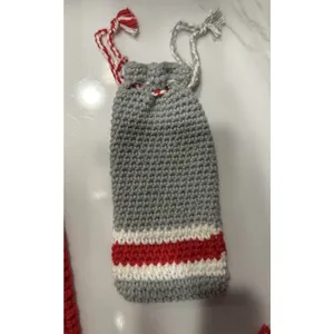 Ohio State Buckeyes Crochet Convertible Drawstring Backpack Bag & Glasses Case Red thumbnail 2