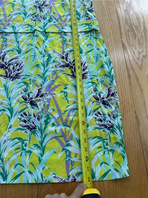 Kate Spade Neal Silk Flora Peter Pan Collar Dress Yellow Tropical Floral Size 8 thumbnail 7
