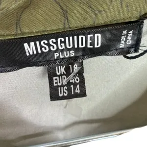 NWT Missguided Sexy Ruched Mini Dress Front Slit Stretchy Long Sleeve 14 Green thumbnail 8